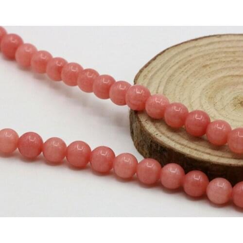 6mm pink chalcedony round loose beads DIY stone jewelry making wholesale and retail 15"