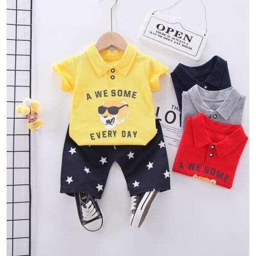 2021 Summer Baby Boy Toddler Clothing Sets Cartoon Brand Boys Girls Clothes 1-4 Years Kids Set Cotton T-shit + Shorts 2pc Suits