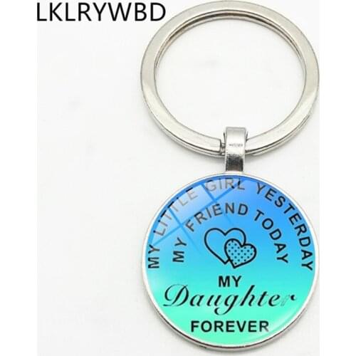 LKLRYWBD Creative Keychain My Friend Today Key Ring Key Ring Jewelry Pendant Convex Glass Keychain Friend Gift