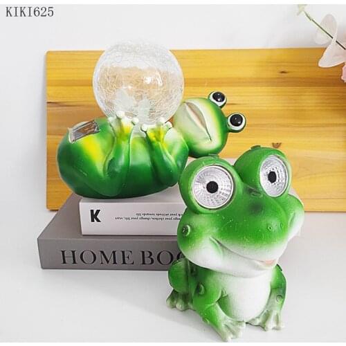 Cartoon Simulation Frog Lamp Crafts Childrens Room Decoration Cute Animal Sculpture Gift Resin Model Garden Courtyard Decor New