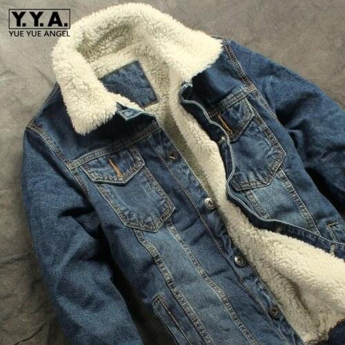 Autumn Winter New Mens Fur Lining Fleece Jacket Fashion Slim Fit Motorcyle Jean Jacket Denim Coat Brand New Free Shipping