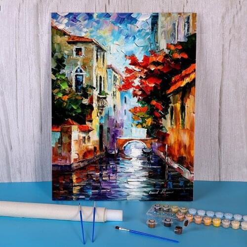 Morning In Venice DIY Painting By Numbers Complete Kit Acrylic Paints 50*70 Painting On Canvas Home Decoration For Handicraft