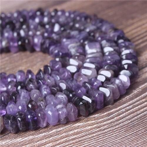 Lanli natural crystal natural gem Amethyst round loose bead space bead jewelry making fashion jewelry DIY handmade B
