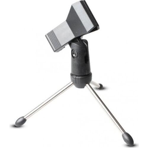 Adjustable Metal Tripod Desktop Table Mic Microphone Clamp Clip Holder Stand