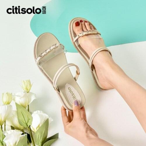 X1255 Xisong Summer New Temperament Fashion Flat Sandals Leisure Street Joker Womens Shoes Elegant Trend