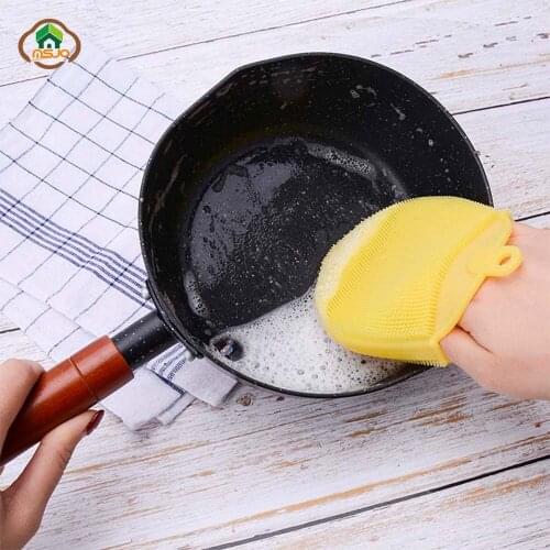 MSJO Silicone Cleaning Brush For Face Skin Pan Bowl Multi-use Household kitchen Bathroom Brush Silicone Shower Cleaner Brushes