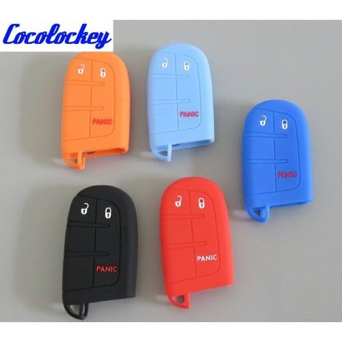 Cocolockey Silicone Key Cover Case Holder for JEEP for CHRYSLER Smart Remote Key Case For Car Styling 3button No Logo
