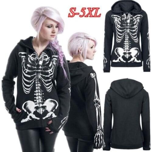 Spring Autumn Female Hooded Sweatshirt Zipper Up Slit Back Long Sleeve Loose Print Women Fleece Hoodies Coats Plus Size Women