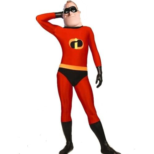 Mr Incredible The Incredibles Superhero Costume Spandex Zentai Cosplay Costume Hot Sale Free Shipping
