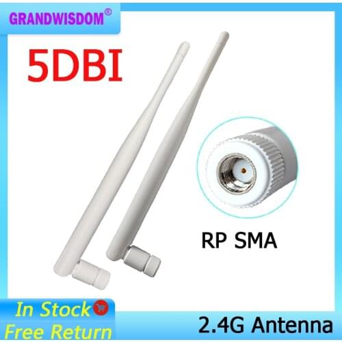 2.4 GHz WiFi Antenna 5dBi Aerial RP-SMA Male Connector 2.4ghz antena wi fi antenne For Wireless Router Wifi Booster