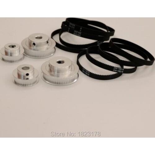 2pcs GT2 60teeth Bore 8mm+2pcs GT2 40teeth Bore 8mm+4pcs closed loop belt GT2-180-6mm+4pcs closed loop belt GT2-200-6mm