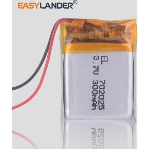 3pcs/Lot 3.7V 300mAh 702025 Rechargeable li Polymer Li-ion Battery For bluetooth headset mp3 MP4 speaker mouse recorder 072025