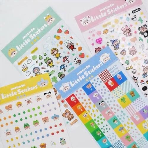 4sheets Lovely Girl PET Sticker for Car Making Bullet Journal DIY Scrapbooking