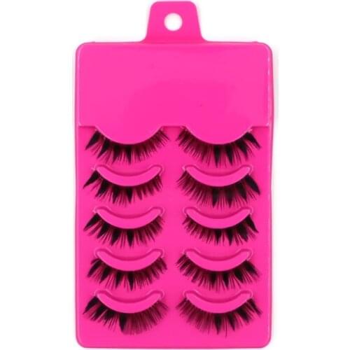 5 Pairs Professional Makeup Handmade Messy Natural Cross False Eyelashes Perfect Eye Lashes Extensions