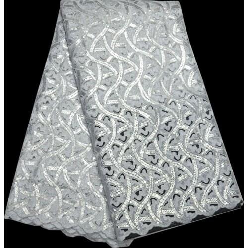 5yards/pc) high quality handcut African organza lace fabric with allover sequins embroidery for making party dress OP63