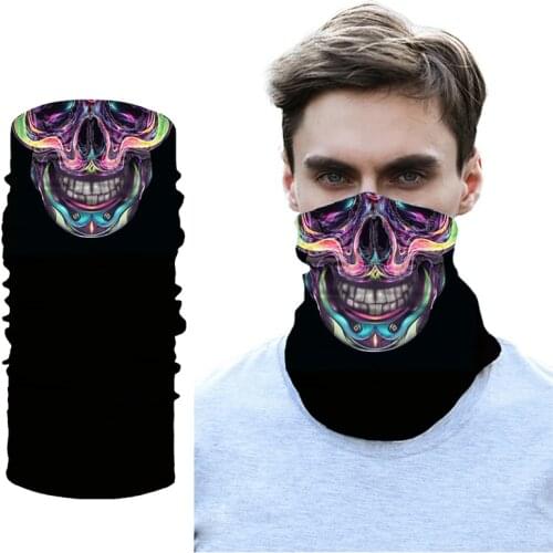 Wholesale Skull Custom Bandana Printing Multifunctional Skull Face Bandana Balaclava Magic Neck Gaiter Bandanas Headwear