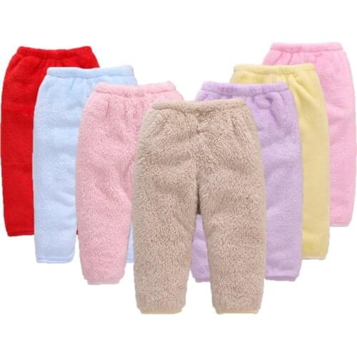 Baby Thicken Long Trousers Warm Childrens Thermal Plus Cashmere Pajamas For Kids Winter Pants Clothes