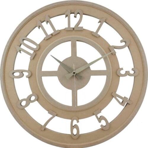 HLO Decorative Wooden Round Wall Clock 2021 New Modern MDF Quality Affordable Decorative Horloge Murale Painting Colors