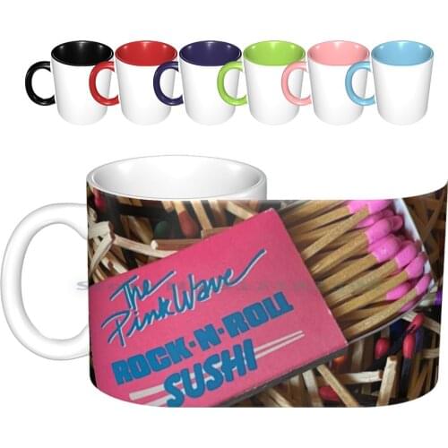 Retro Matchbox Ceramic Mugs Coffee Cups Milk Tea Mug Matchboxes Matchbook Pink Sushi Retro 80 S Fire Foodie Roll Wave Fish