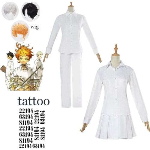 The Promised Neverland Cosplay Costume Yakusoku no Neverland Emma Norman Ray Cosplaywig Costume Women Men School Uniforms