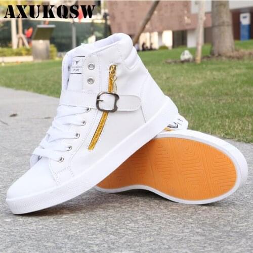 Mens Casual Skateboarding Shoes High Top Sneakers Sports Shoes Breathable Walking Shoes Lace-up Street Shoes Chaussure Homme