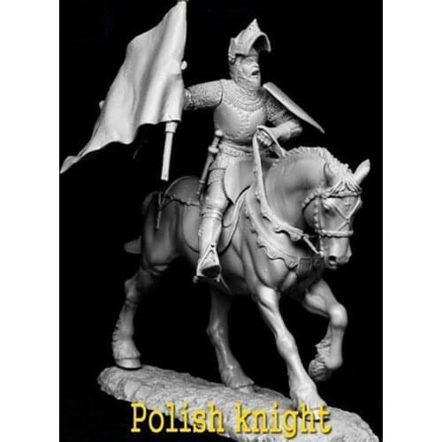 1/32 54mm ancient Polish Knight Early 15 Cent 54 MM Resin figure Model kits Miniature gk Unassembly Unpainted