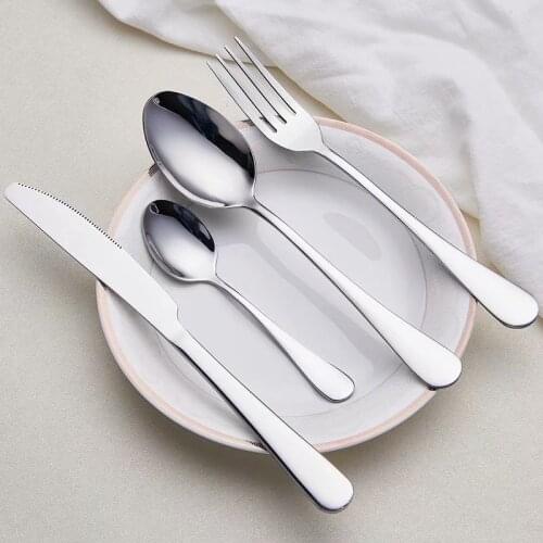 Spklifey Stainless Steel Silver Black Cutlery Set Rainbow Dinner Set Travel Dinnerware Fork Knife for Wedding and Hotel