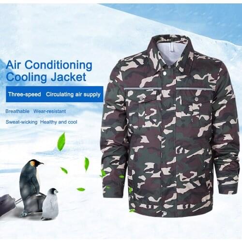 Cooling Jacket Summer Air Conditioning Cool Coat with 2 USB Powered Fans Outdoor Sun Protection Clothing