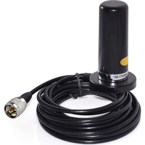 Oppxun Mini Dual Band VHF UHF HH-N2RS Antenna with Magnetic Mount 5M RG316 Cable for Car Vehicle Mobile Radio QYT TYT