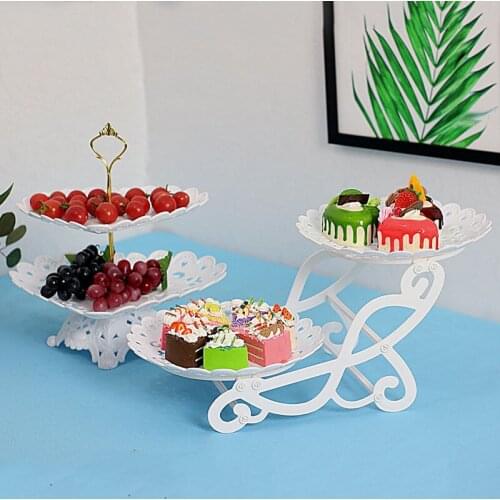 Cake Stand Dishes Cupcake Snacks Plates Plastic Candy Living Room Home Three-layer Fruit Plate Creative Modern Fruit Basket