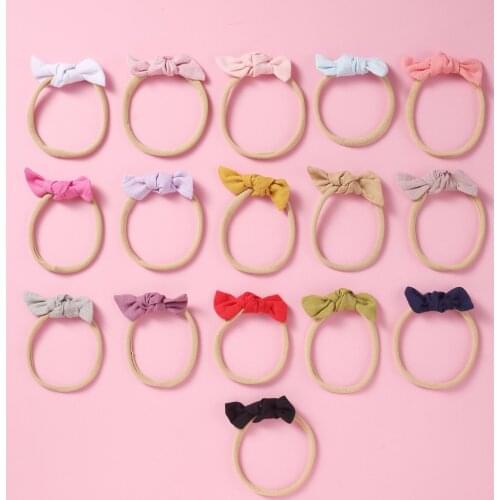16pcs/lot Baby Headband Bow Girl Headbands Toddler Nylon Elastic Hair Accessories Kids Head Band Infant Hairband Newborn