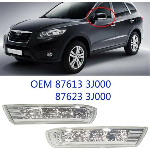 Right Left Side Mirror Repeater Signal Lamp Assembly for 2007-2012 Veracruz iX55 Santafe 876133J000 876233J000