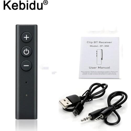 Kebidu Bluetooth 4.2 Receiver Headphone Adapter Pen Clip for iPhone Xiaomi Handsfree Wireless Music Adapter for Wired Headsets