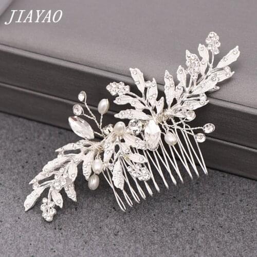 Silver Color Leaf Hair Comb Hair Accessories For Women Wedding Hair Jewelry Decoration For Hair Elegant Comb Head Accessories