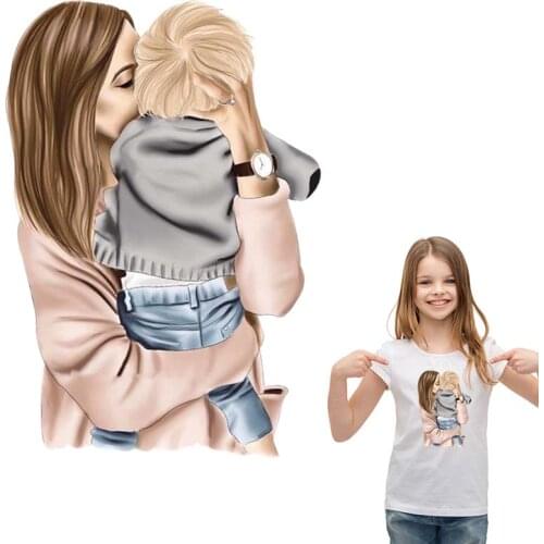 Mom Boy Thermal Transfers Stickers Diy Accessory New Design Badges Washable Heat Transfer Clothing Deco Applique On Clothes