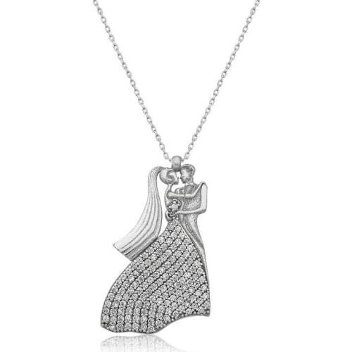 Tevuli 925 Sterling Silver Bride Groom Lady Necklace