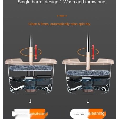 Mop Rod Rotary Universal Hand Wash-Free Household Mopping Gadget Lazy Mop Mop Spin-Dry Mop