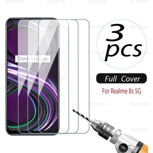 3Pcs Full Cover Tempered Glass For Realme 8s 5G Safety Screen Protector For Oppo Realme 8s Realmy 8 s s8 5g 6.5inch phone glass