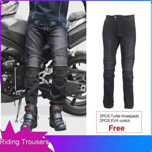 Motorcycle Racing Riding Jeans Pants Motorbike Cycling Trousers Protective Knee Pads