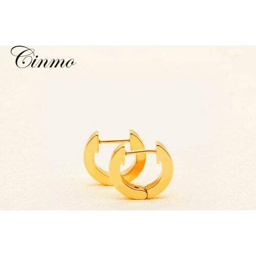 Cinmo Stainless Steel Piercing Earrings Arcuate Circle Statement Korean Cute Stud Earrings For Men Women Wholesale Ear Jewelry