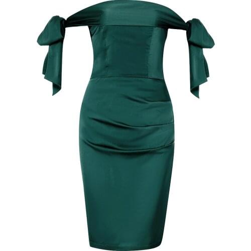 New Summer Women Fashion Sleeveless Dress 2021 Sexy Off Shoulder Elegant Bow Celebrity Club Evening Party Dress