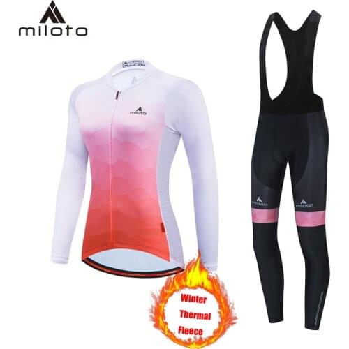 MITOTO Long Sleeve Winter Warm Cycling Jersey Winter Outdoor Cycling Sportswear Thermal Fleece Mountain Bike Cycling Jersey Set