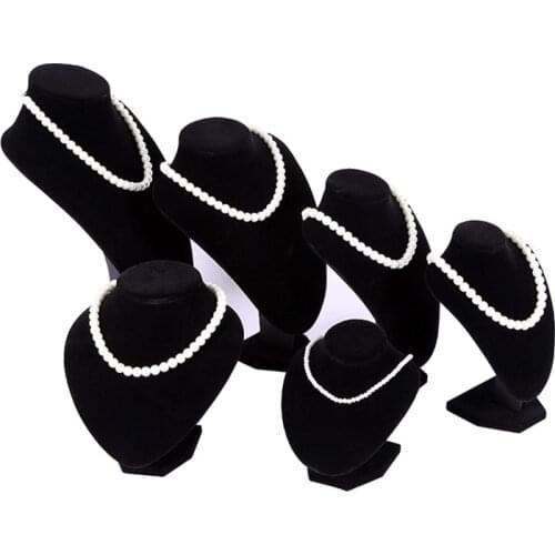 1pcs Big Size Women Lady Girl Velvet Black Mannequin Necklace Jewelry Pendant Display Pedestal Stand Holder Rack Show Decorate
