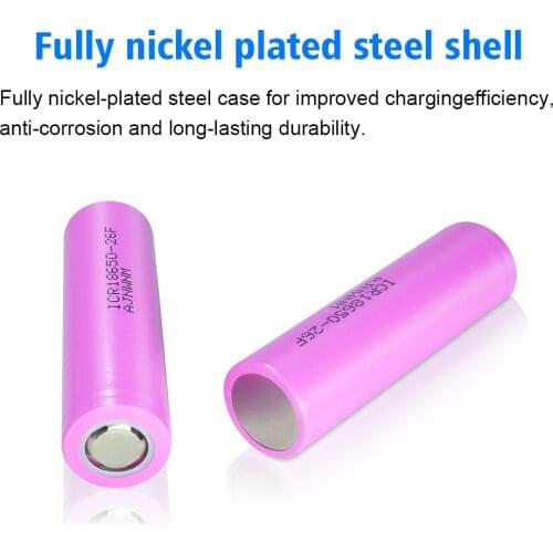 100% New Original ICR18650B 3.7v 2600mah 18650 Lithium Rechargeable Battery For Flashlight batteries