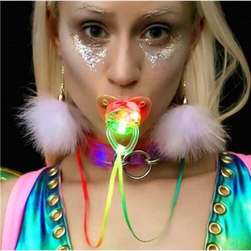 12pcs Flashing Nipple Whistles Funny Light up Whistles Concert Cheering Props LED Baby Kids Toy Random color send