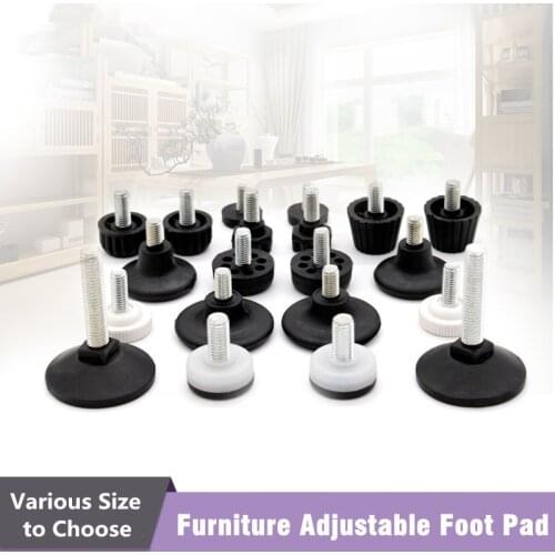 8pc/pack Furniture Adjustable Bolt Chair Feet Level Floor Protector Leg Pad Base M8 M6 Sofa Cabinet Table Mute Damping Anti-skid