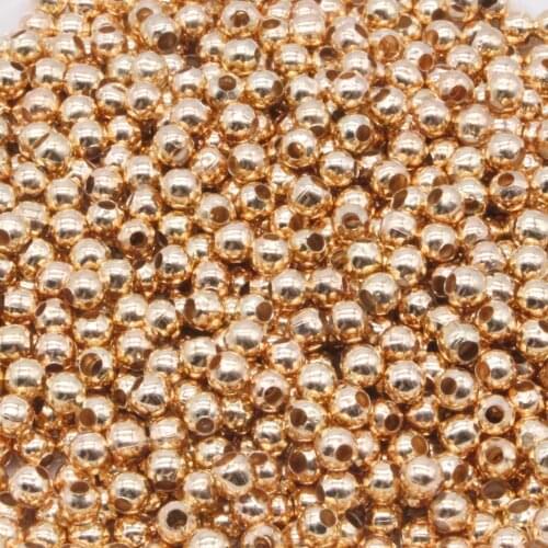 CHONGAI 100pcs Metal Beads Smooth Ball Spacer Beads For Jewelry Making Gold/Silver Beads Jewelry Findings