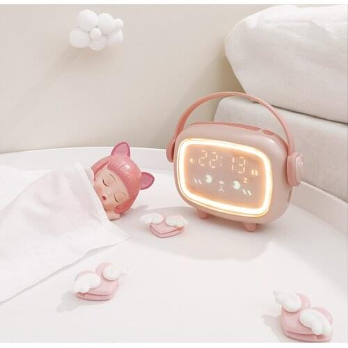 Digital Led Angel Alarm Clock Bedside Bedroom Smar Tnight Light Electronic Child Alarm Clock Voice Wake-up Часы Настольные 시계