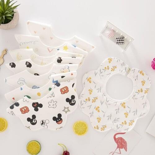 Baby Cotton Bib Waterproof Saliva Towel Anti-Spitting Milk Towel 360 Rotating Bib Baby Cotton Saliva Towel