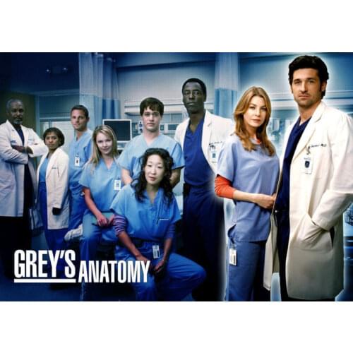 Home Decor Greys Anatomy TV Show 5-Silk Art Poster Wall Sticker Decoration Gift
